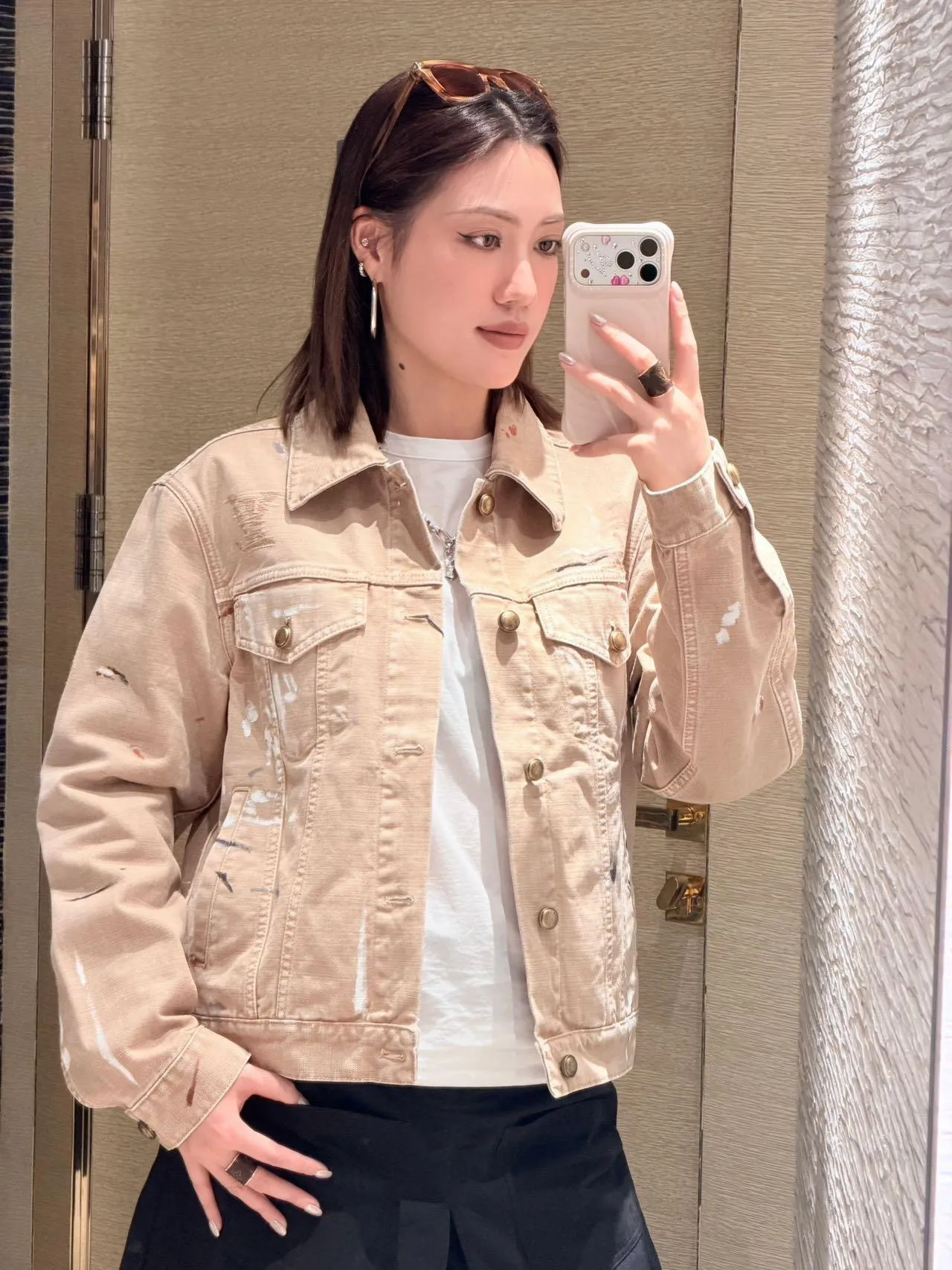 Louis Vuitton/Louis Vuitton splash graffiti suit denim jacket